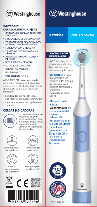 Westinghouse cepillo dientes eléctrico azul bat WHTBOB101