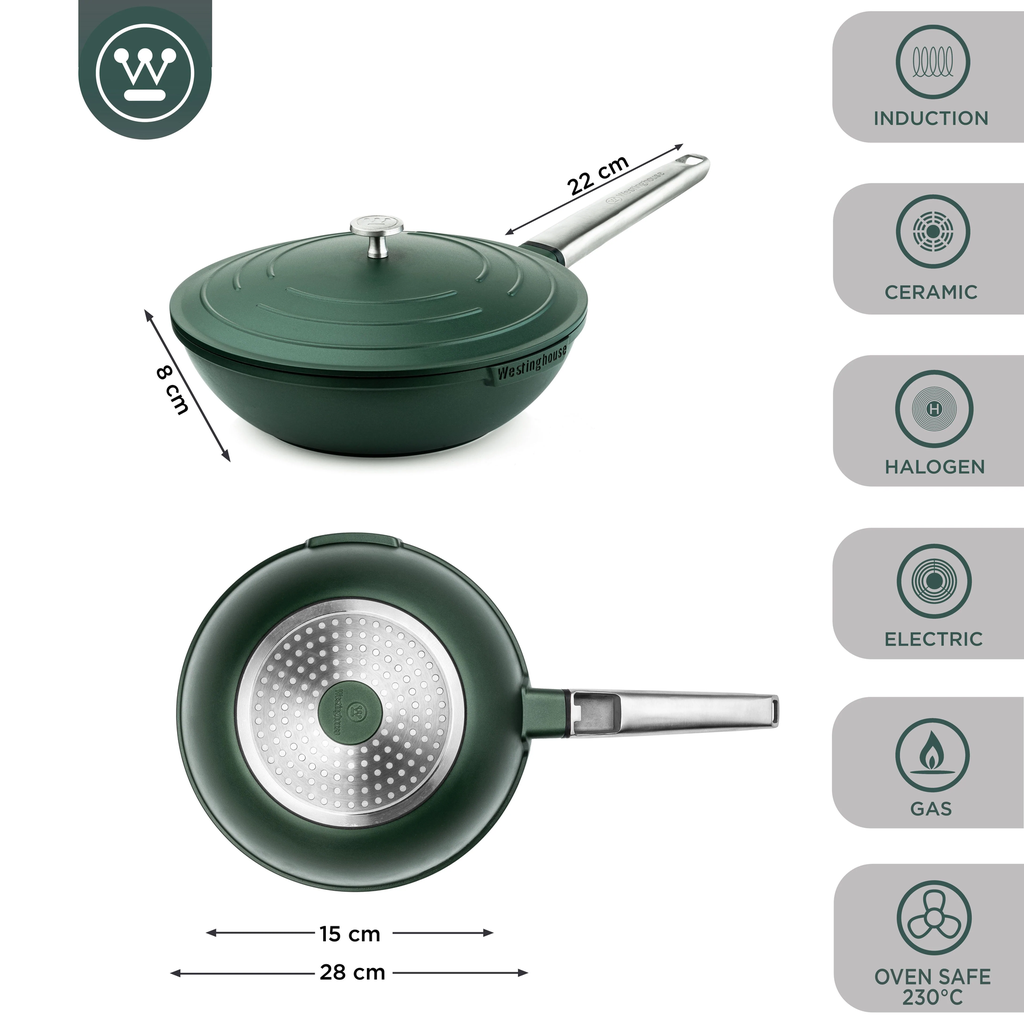 Westinghouse caserola baja Performance verde 28cm WCCW0095028SG