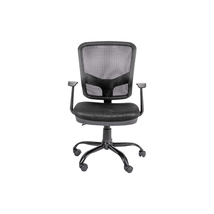 Silla de oficina secretarial con brazo y respaldo en malla