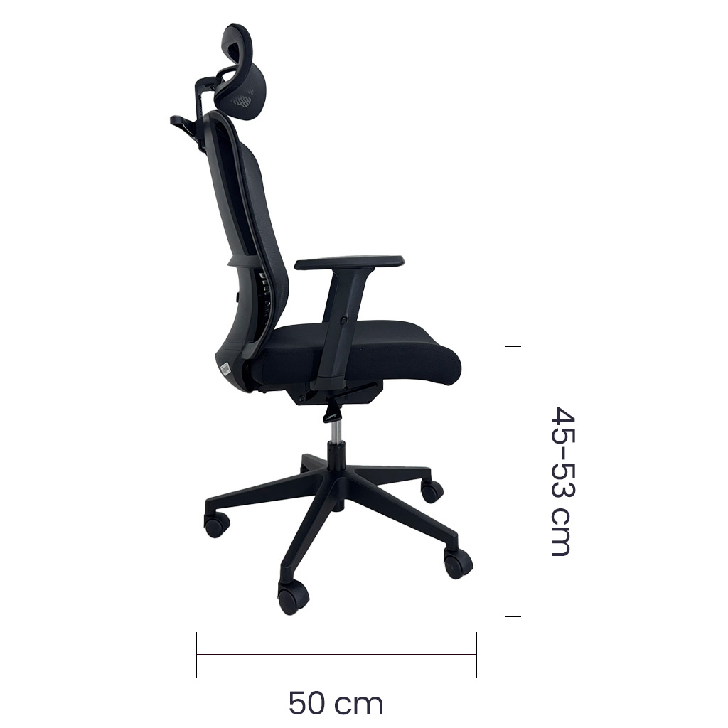 Silla Semi Ejecutiva en malla negra
