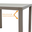 Mesa de plástico con patas de alumino
