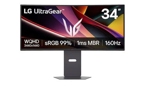 LG Monitor Gaming LG UltraGear, 34", VA, WQHD (3440X1440), 160Hz, 1 ms (MBR), 21:9, Curvo 1800R 34G600A - 1