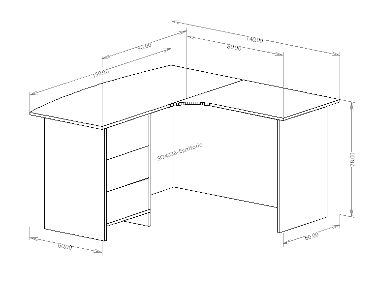 Escritorio en forma de L