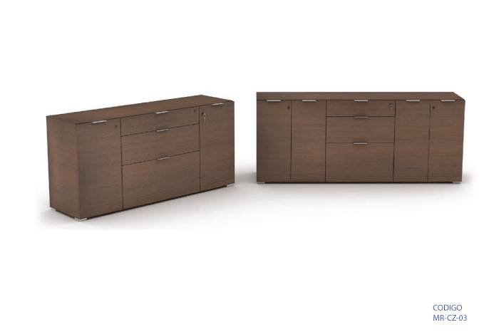 Credenza en Melamina con 2 Puertas y 3 Gavetas