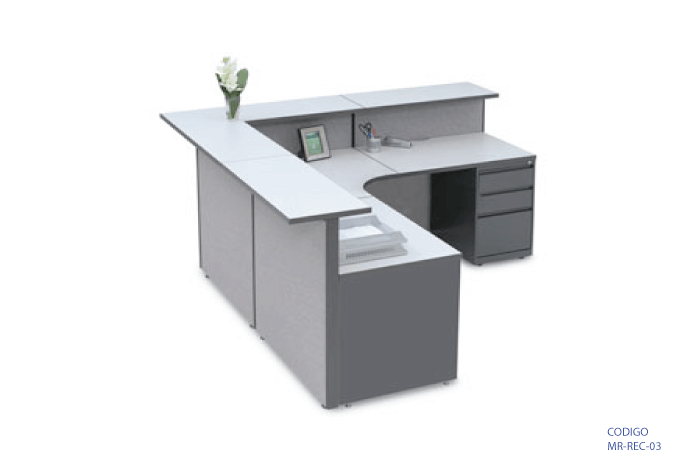 Mueble tipo recepción en forma de L