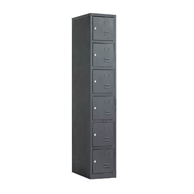 Locker metálico tipo torre de 6 espacios con aldaba