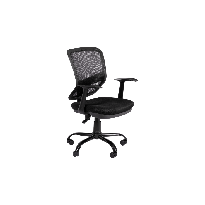 Silla de oficina secretarial con brazo y respaldo en malla