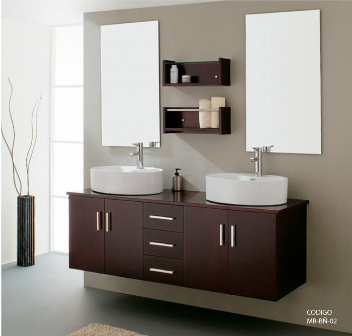 Mueble para baño en melamina con doble lavado