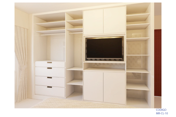 Closet con espacio para TV incorporado