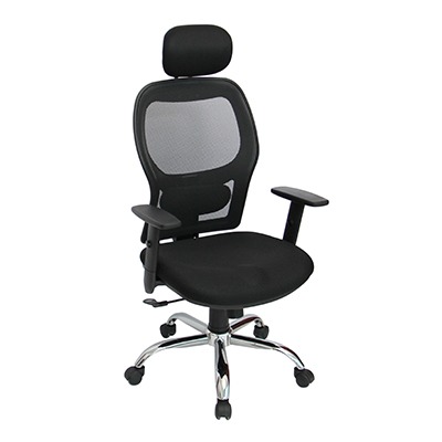 Silla de oficina ejecutiva ergonómica, con brazos, lumbar y cabecera