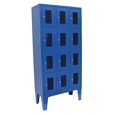 Locker metálico de 12 compartimientos con patas y ventilación Jordomex