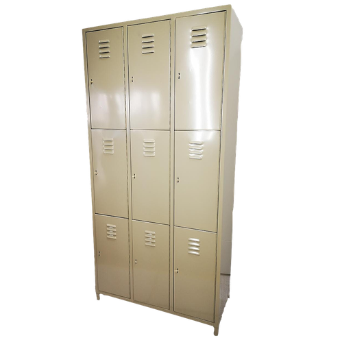 Locker metálico de 9 puertas o espacios, fabricación nacional