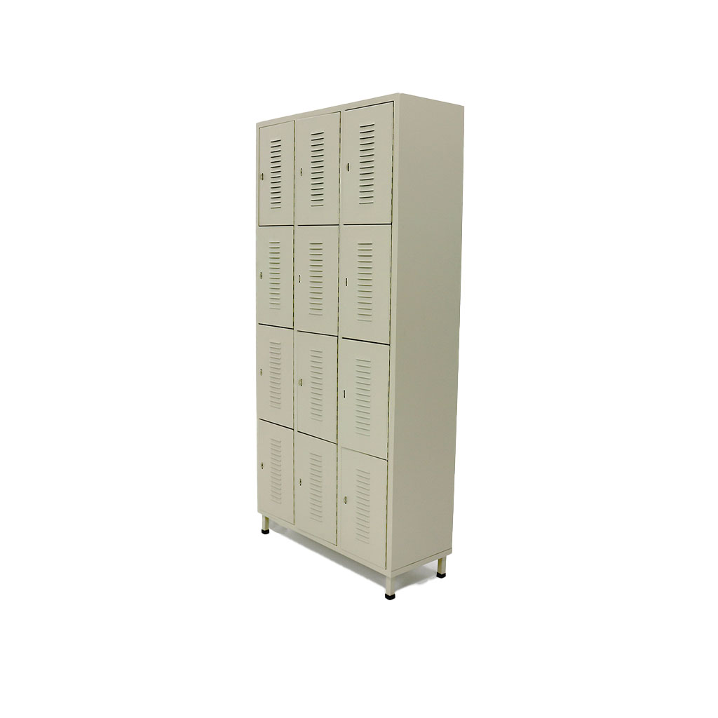 Locker metalico de 12 compartimientos color beige