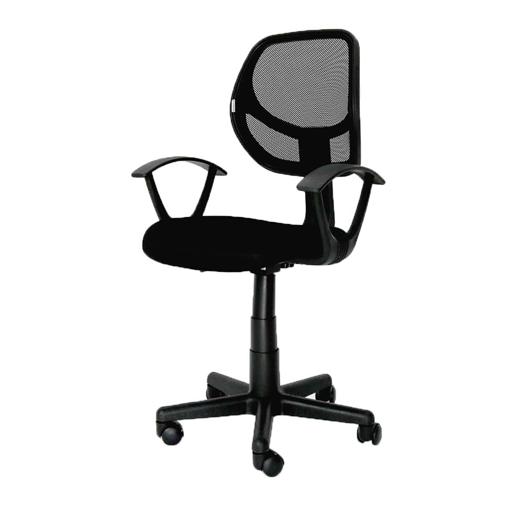 Silla de oficina secretarial respaldar en malla negra