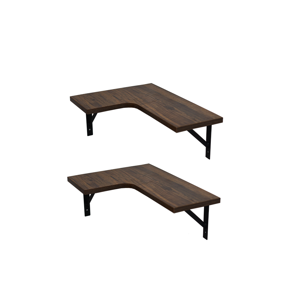 Estantería de Madera con Soportes Metálicos