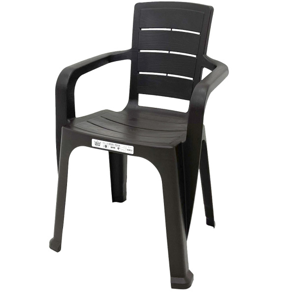SILLA TECA CON BRAZOS CAFÉ