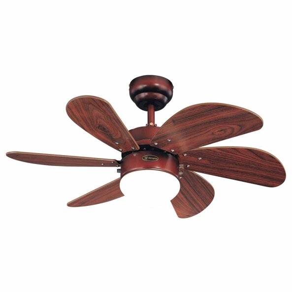 VENTILADOR TURBO SWIRL BRONCE RUSTICO 6 ASP. 30" 1L E27 WESTINGHOUSE