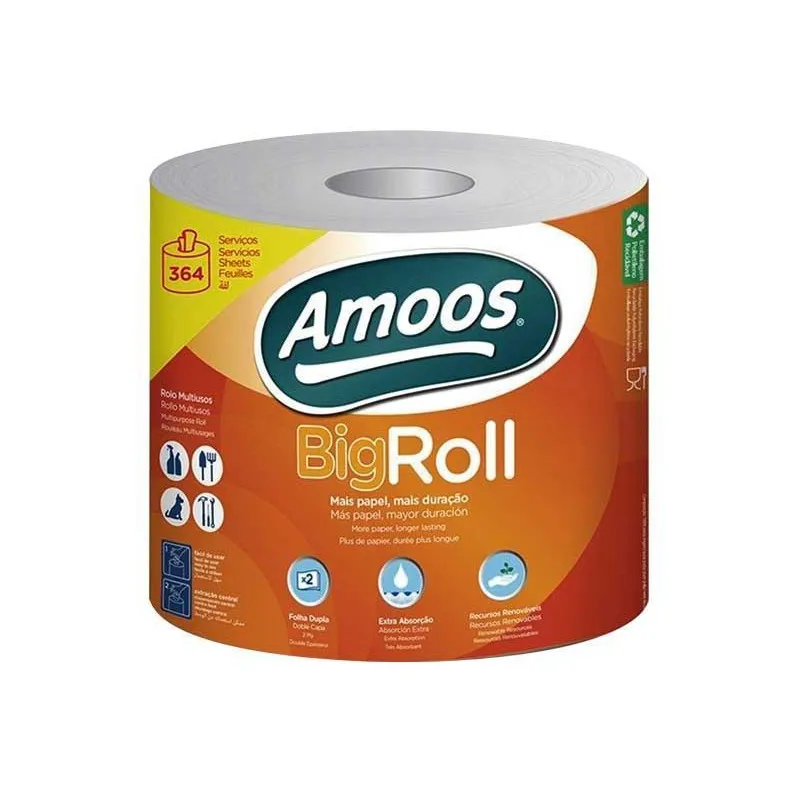 [DTF-AM00019] Amoos toalla mayordomo big roll doble hoja 364h paq 6 und J629108.3