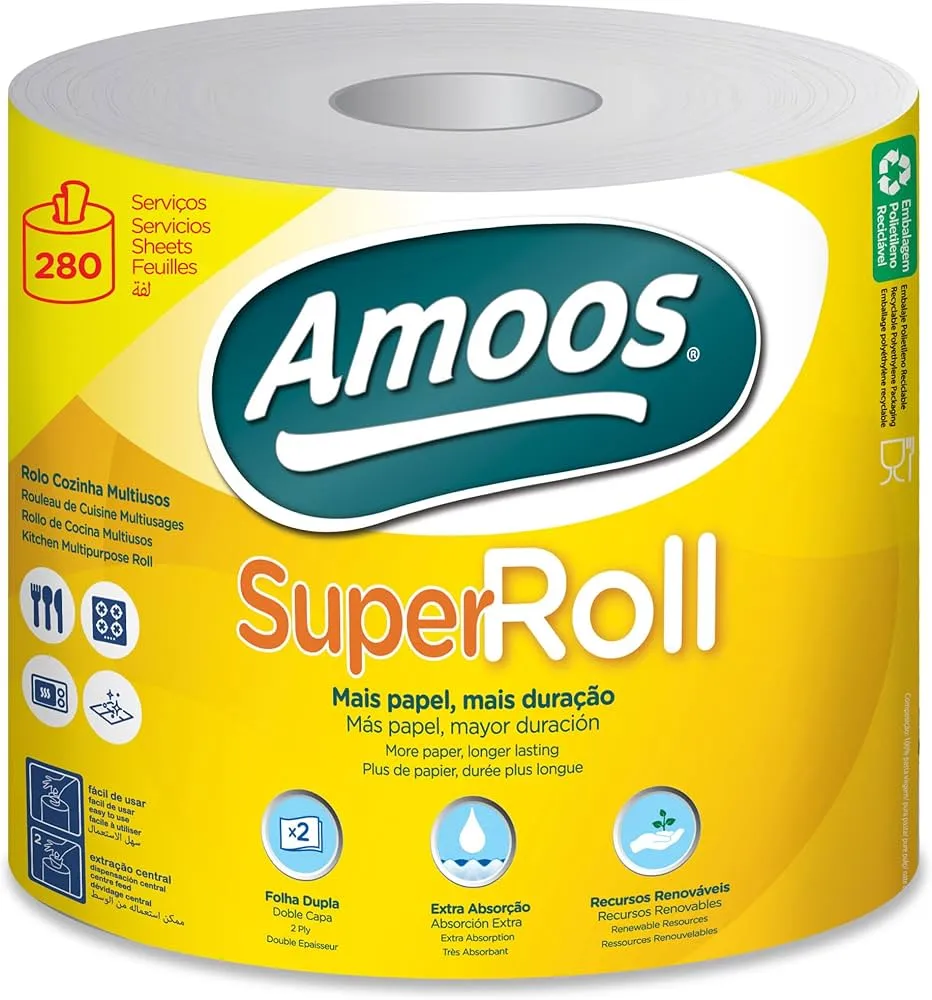 [DTF-AM00029] Amoos toalla mayordomo super roll doble hoja 281 h paq 6 und J627003.4