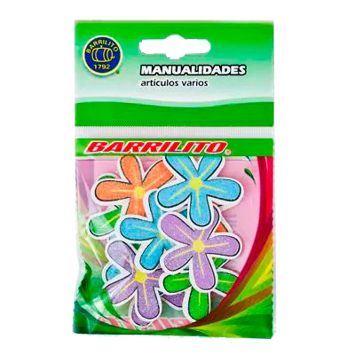 Barrilito calcomania de madera flores 10 piezas ws005