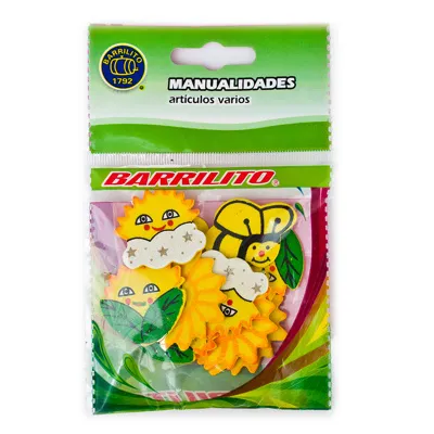 [DTF-BA00394] Barrilito calcomania de madera flores y abejas ws003 10 piezas