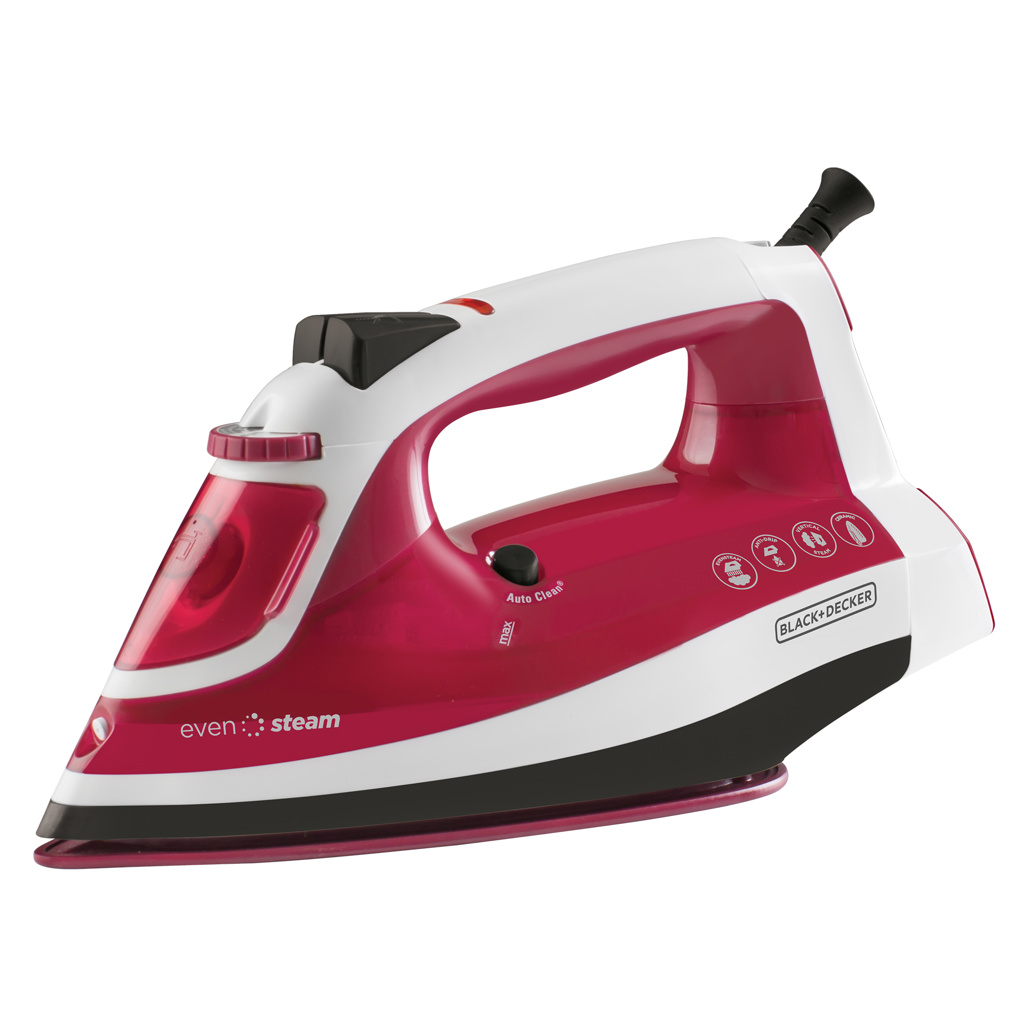 Black + Decker plancha de vapor suela ceramica roja even steam IR1922