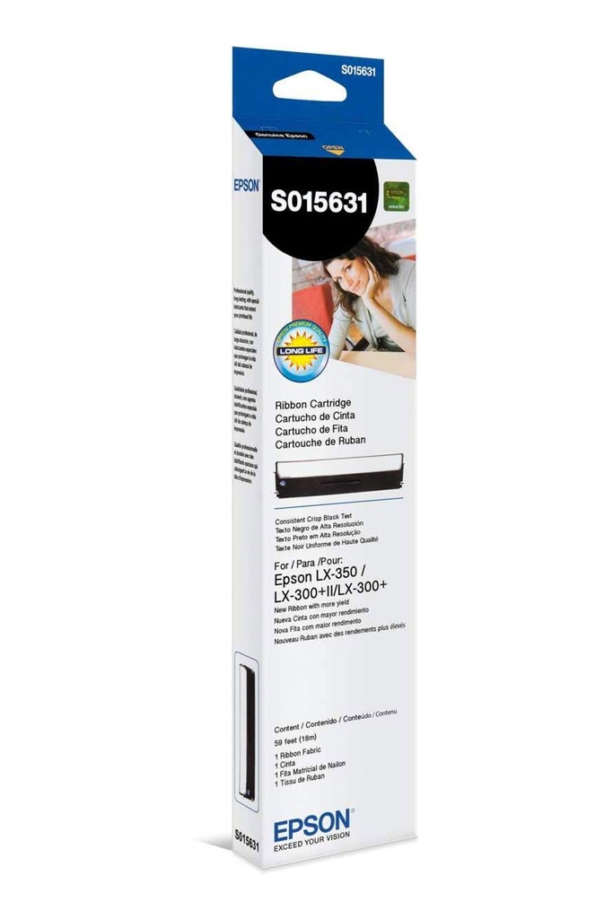 Epson cinta negra edg ribbon cartridge  para LX350/LX300   S015631