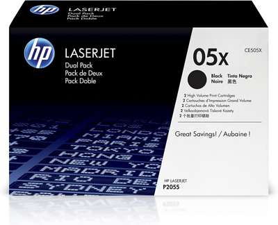 HP toner de Impresión negros de paquete doble  laserjet CE505Xd