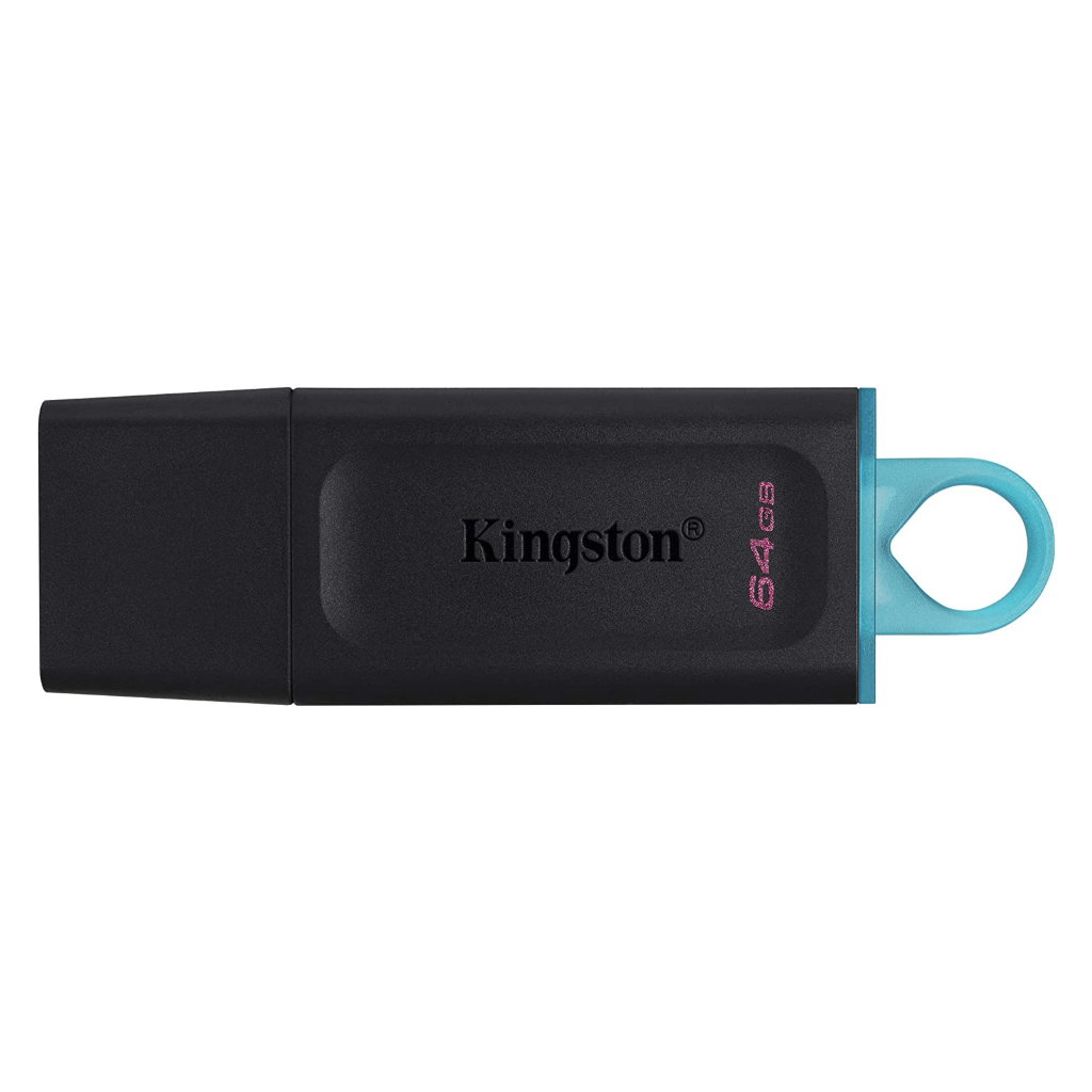 Kingston USB Memoria USB 3.2 Negra con turquesa DTX/64GB