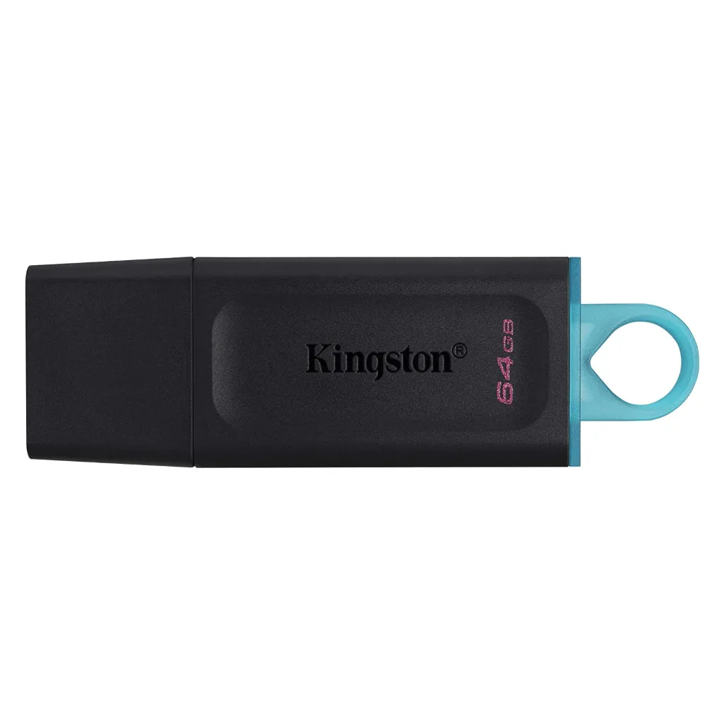 [DTF-KS00142] Kingston USB Memoria USB 3.2 Negra con turquesa DTX/64GB