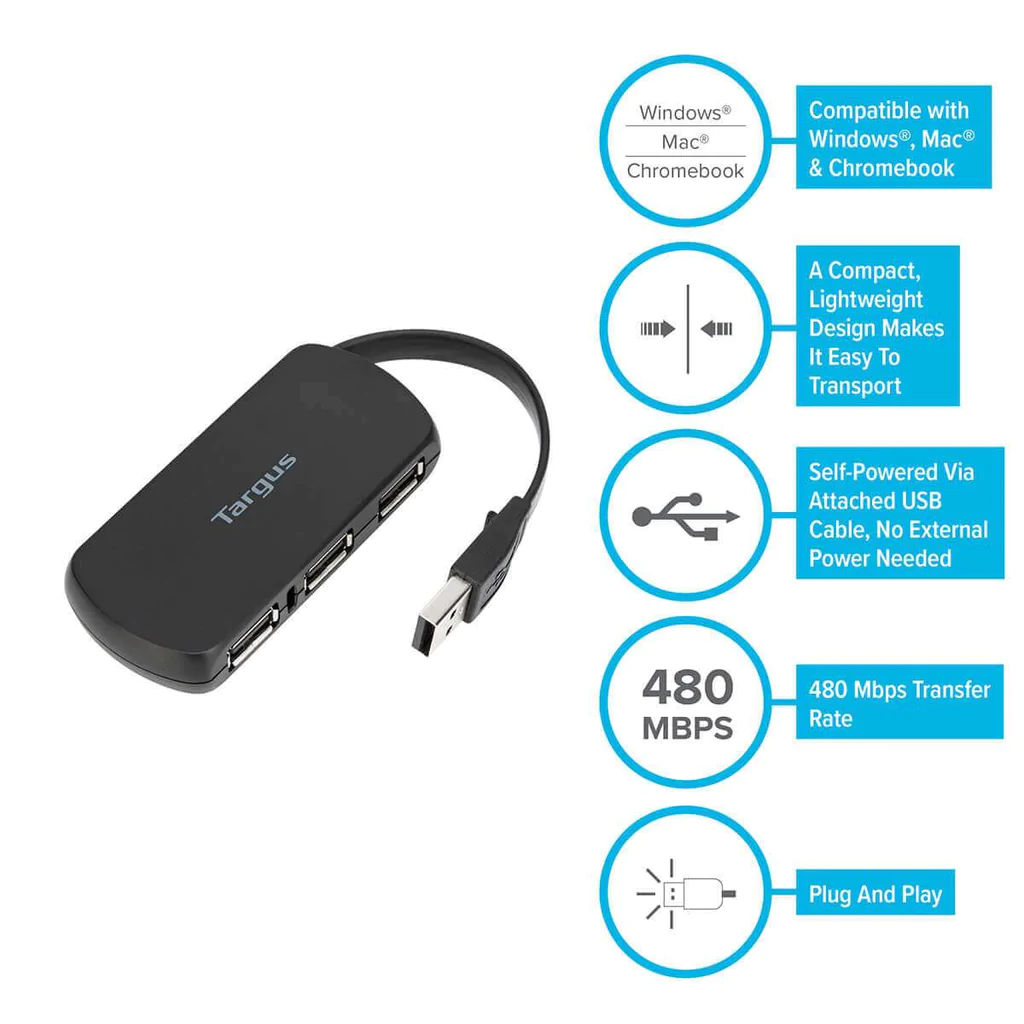 Targus hub 4 puertos USB  ACH114US