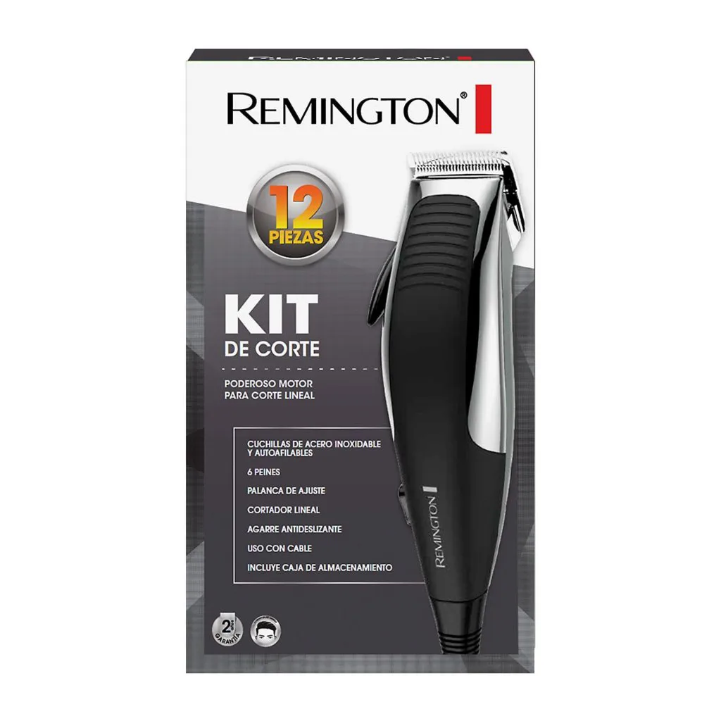 [DTF-BD00182] Remington kit cortadora de cabello 12 piezas cromada HC1080