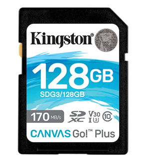 Kingston tarjeta de memoria sd canvas go plus- SDG3/128GB