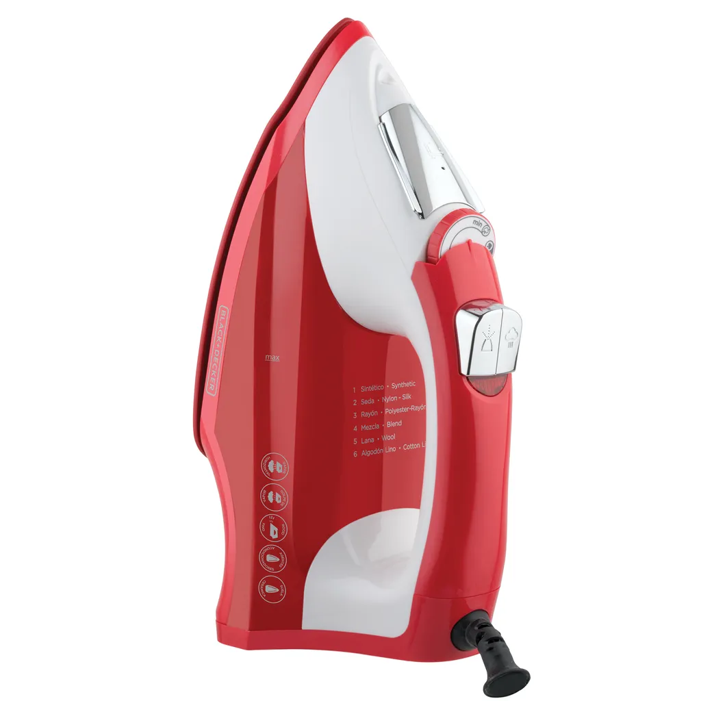[DTF-BD00357] Black + Decker plancha de vapor ceramica anti-adherente light easy roja IR1865