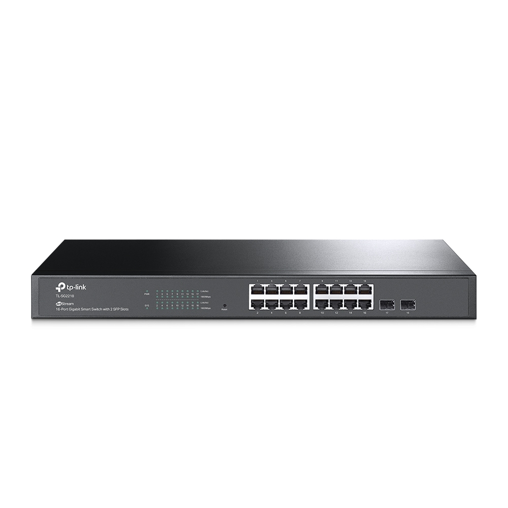 TP-link switch smart omada jet stream de 16 puertos gigabit con 2 ranuras SFP-TL-SG2218