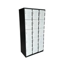 Locker Metálico de 15 Compartimentos en Negro y Blanco