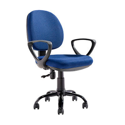 [MR-SI-95-AZ] Silla de oficina Secretarial en tela con brazos (Azul)