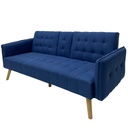 SOFÁ CAMA TELA LINO AZUL MARINO