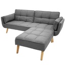 SOFÁ CAMA C/PIECERO TELA LINO GRIS