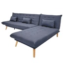 SOFÁ CAMA C/DIVAN TELA LINO GRIS