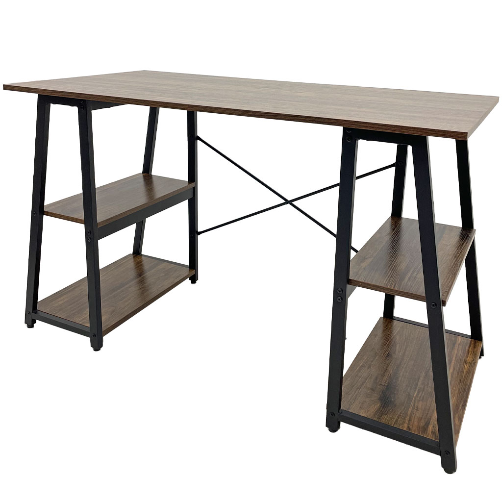 Escritorio para Computadora con Estantes Laterales 130 cm