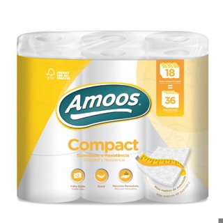 Amoos papel higienico compac doble hoja 250 H 18 rollos paq x 1 - H603010