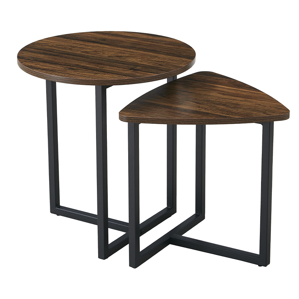 SET 2 MESAS LATERALES 45CMX45CMX48CM CAFE OSCURO
