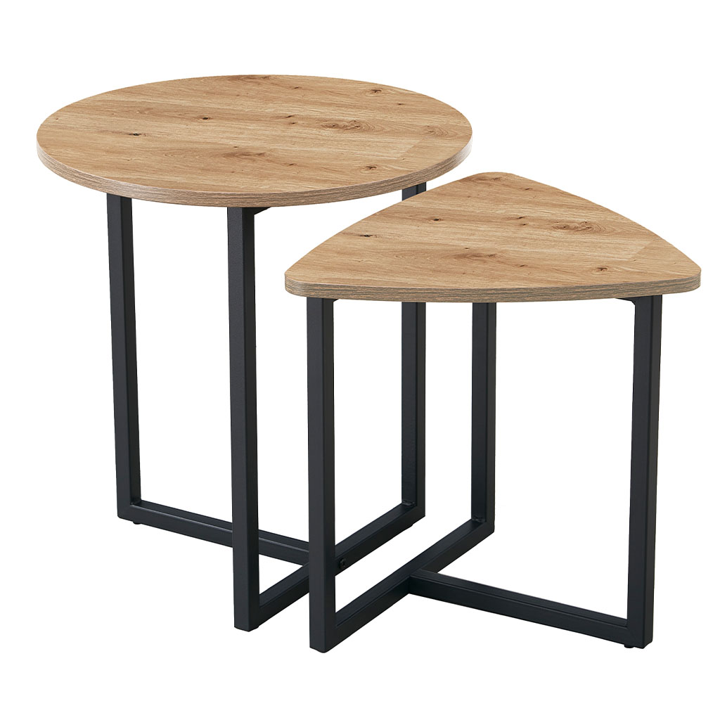SET 2 MESAS LATERALES 45CMX45CMX48CM NATURAL