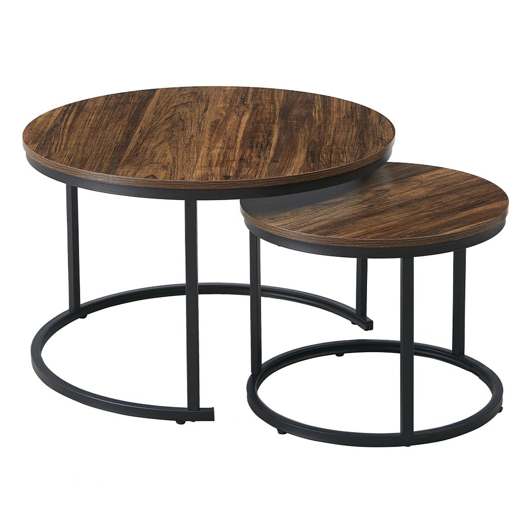 SET 2 MESAS CENTRO 70CMX45.5CM CAFE OSCURO