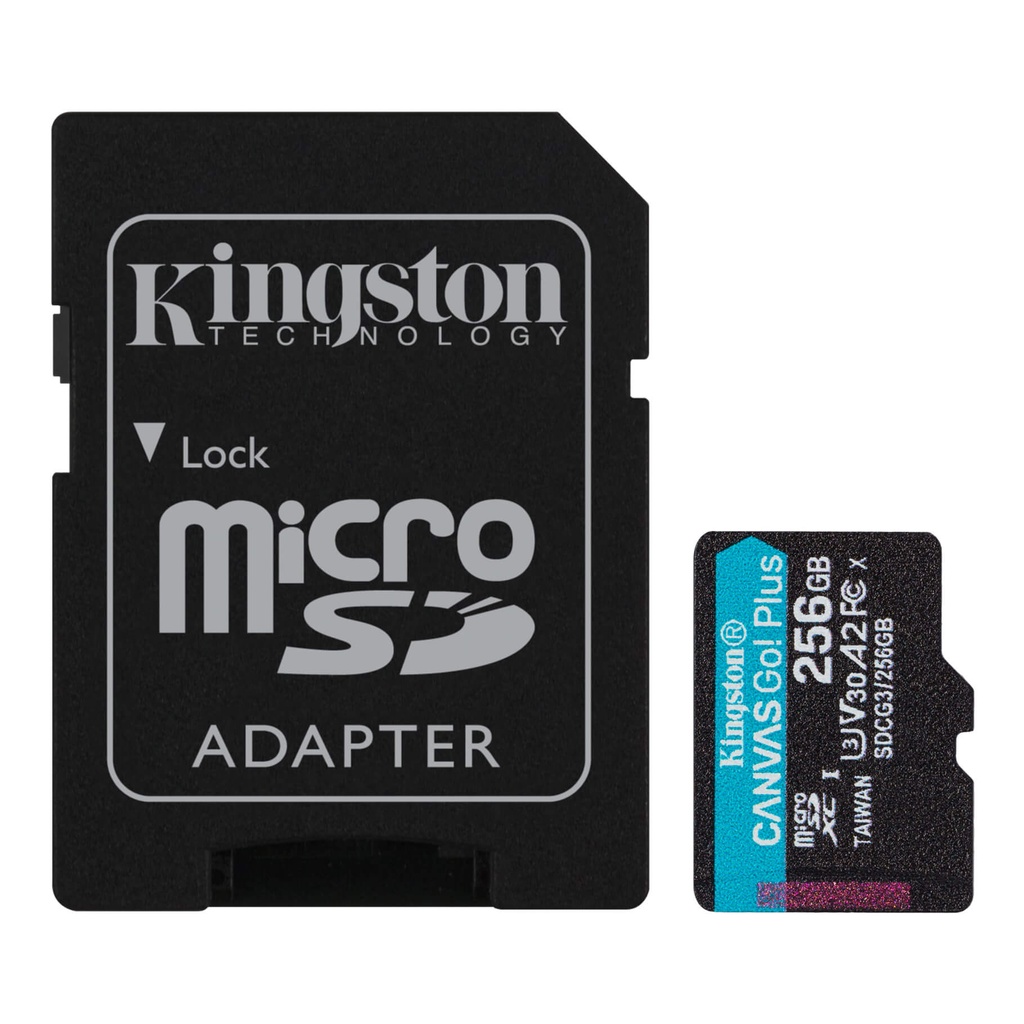 Kingston tarjeta de memoria flash micro SD canvas GO plus  (adapt micro SDXC a SD incluido) -SDCG3/256GB