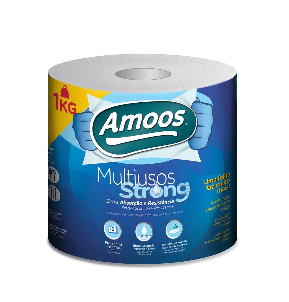 Amoos toalla mayordomo strong triple hoja 280 h paq 6 und J637013