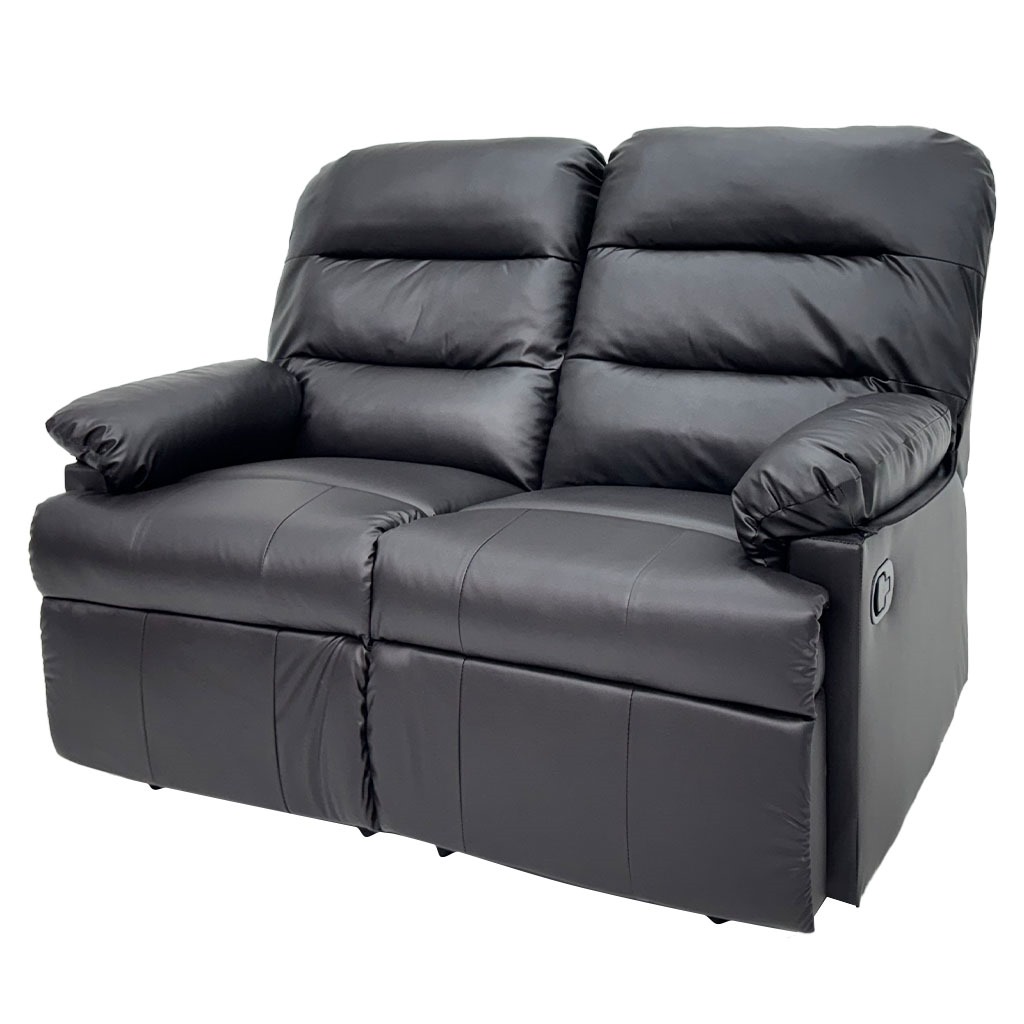 [TK-SF-59] SOFA DOBLE RECLINABLE VINILO CAFÉ