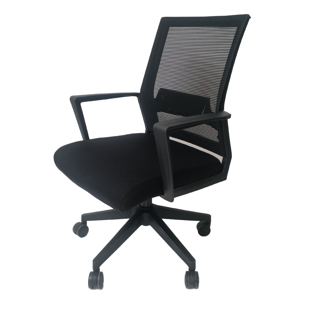 SILLA SEMI EJECUTIVA MALLA NEGRA