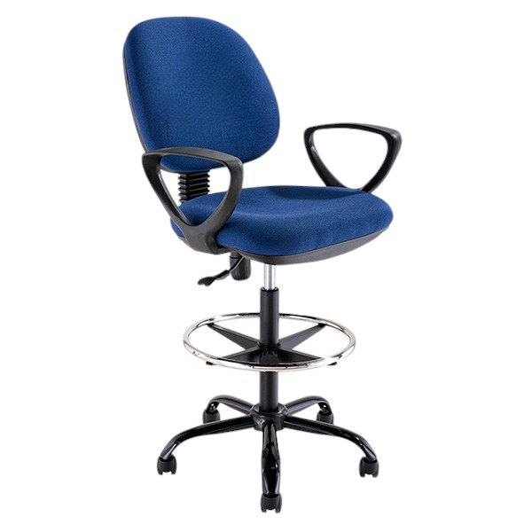[MR-SI-84_AZ] Silla en tela con brazos para cajero (Azul)